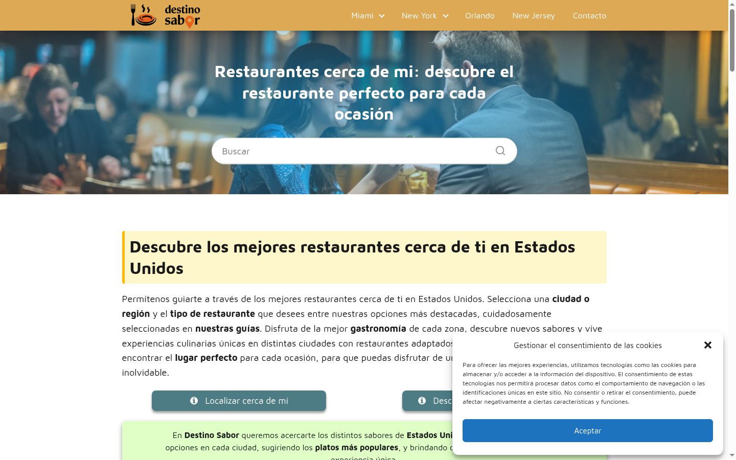 Captura de ecrã do banner de consentimento apresentado antes de qualquer interação