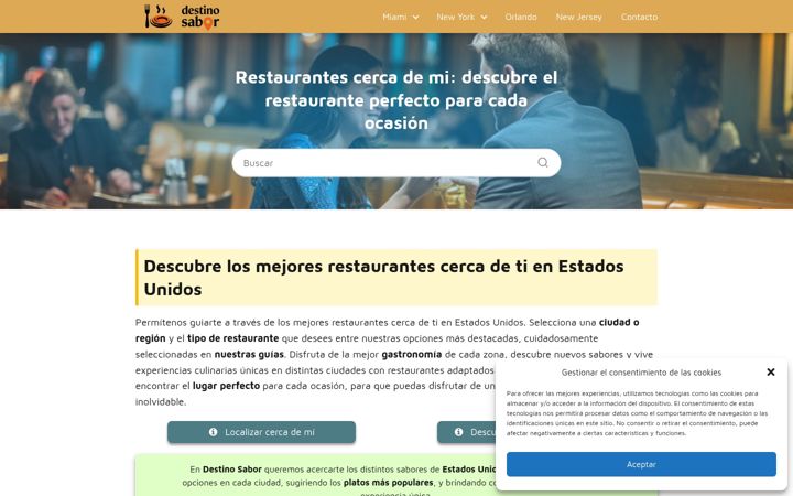 Screenshot of destinosabor.com