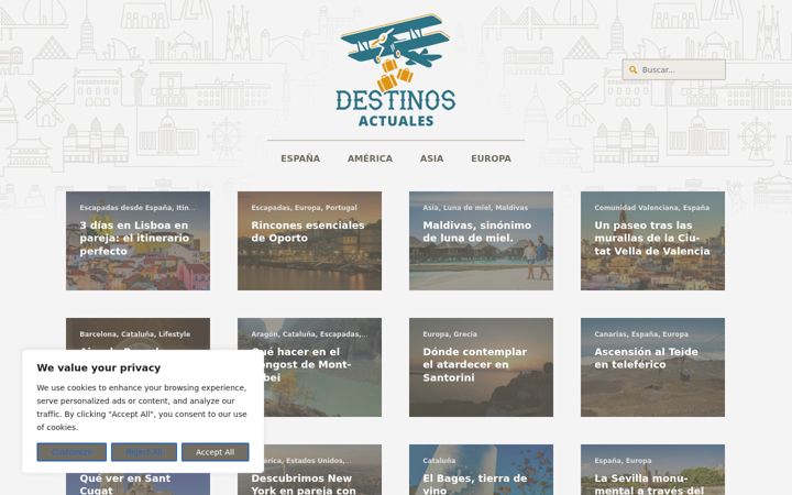 Screenshot of destinosactuales.com