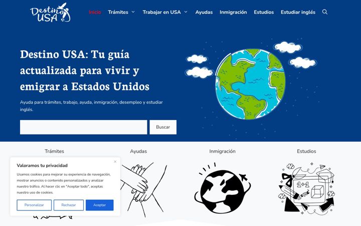 Screenshot of destinousa.com