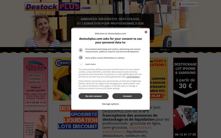 Screenshot of destockplus.com