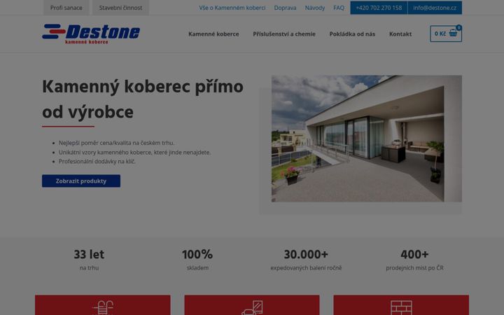 Screenshot von destone.cz