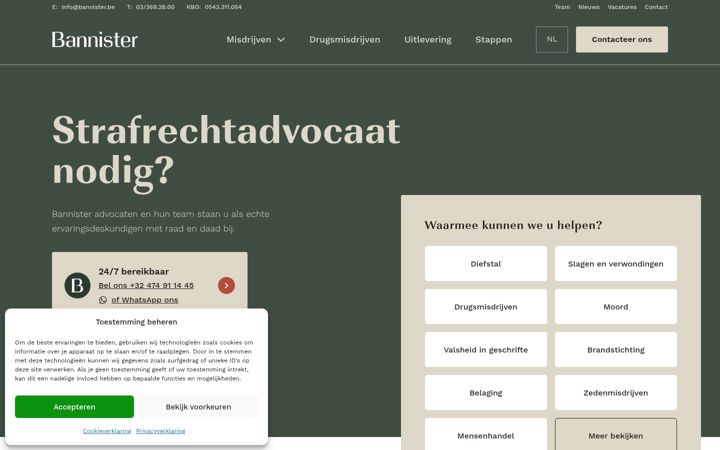 Screenshot of destrafrechtspecialist.be