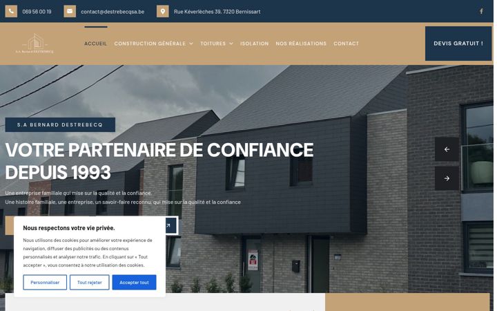 Screenshot of destrebecqconstruction.be