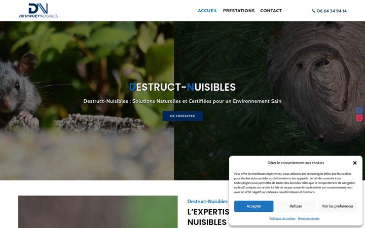 Screenshot του destruct-nuisibles.fr
