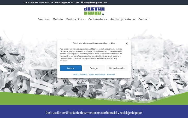Screenshot of destrupaper.com