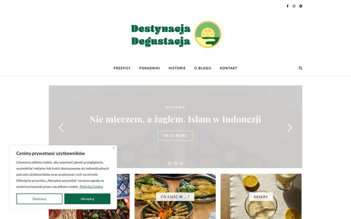 Ekrano kopija destynacjadegustacja.pl