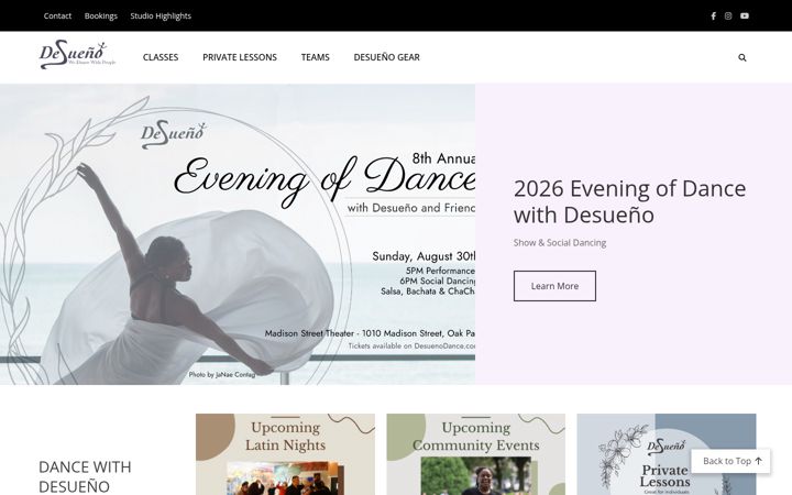 Screenshot of desuenodance.com