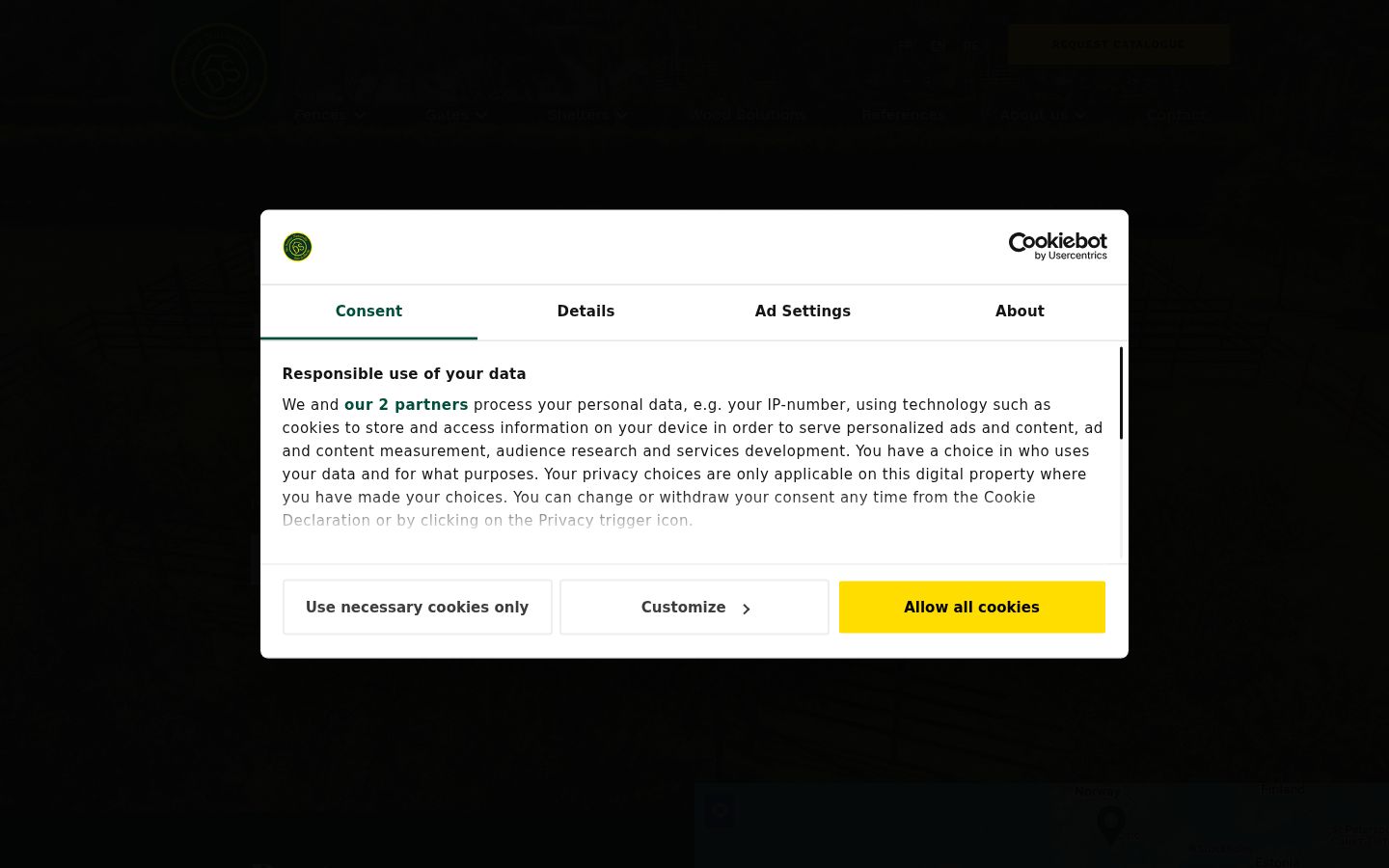 Snímka obrazovky banera súhlasu zobrazeného pred akoukoľvek interakciou