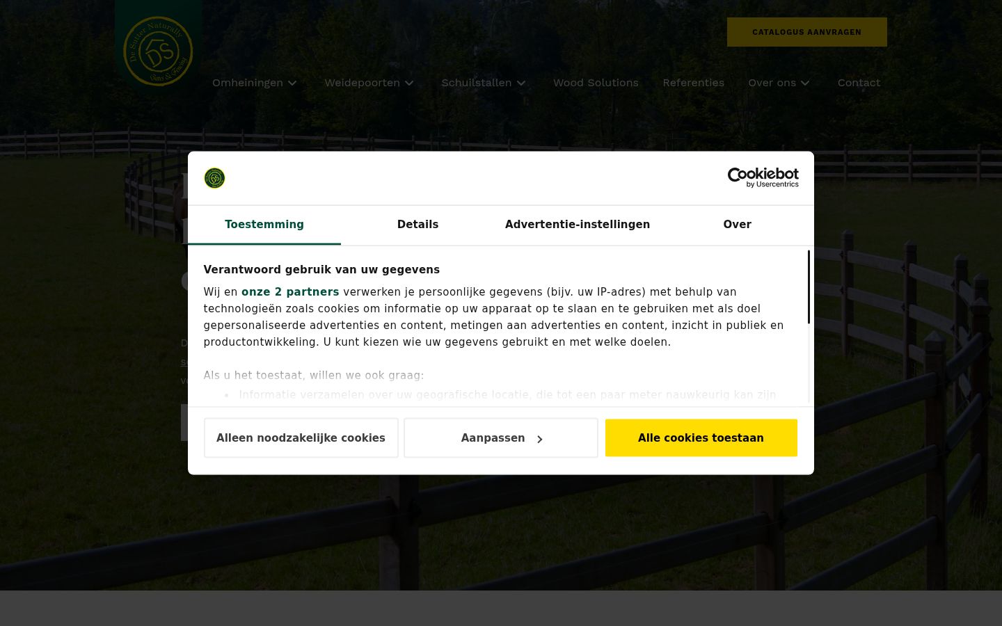 Screenshot del banner di consenso mostrato prima di qualsiasi interazione