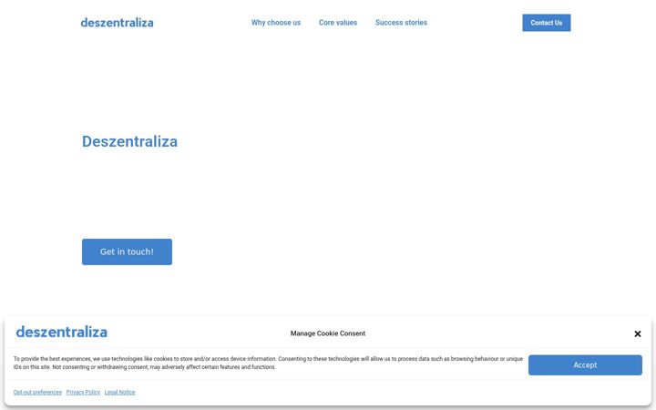Captură de ecran a deszentraliza.net