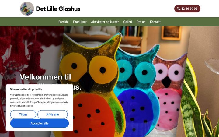 Screenshot of det-lille-glashus.dk