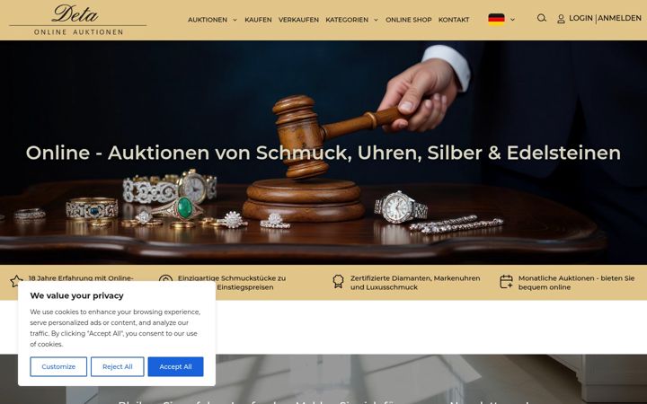 Screenshot of deta-auctions.com