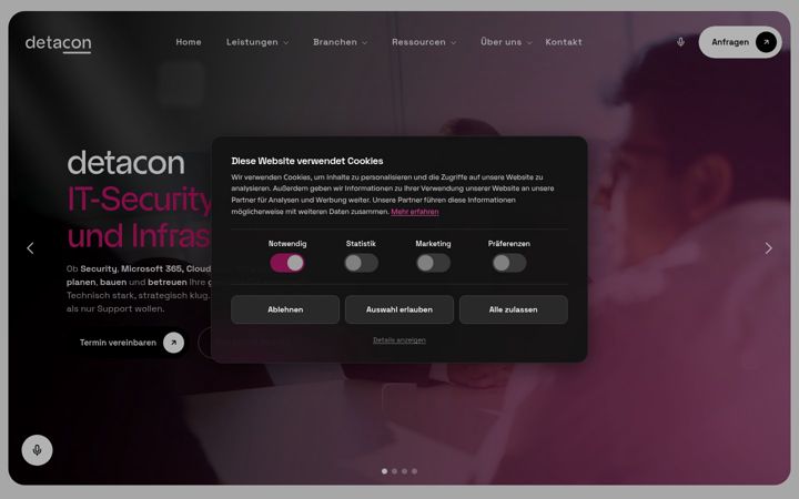 Screenshot of detacon.de