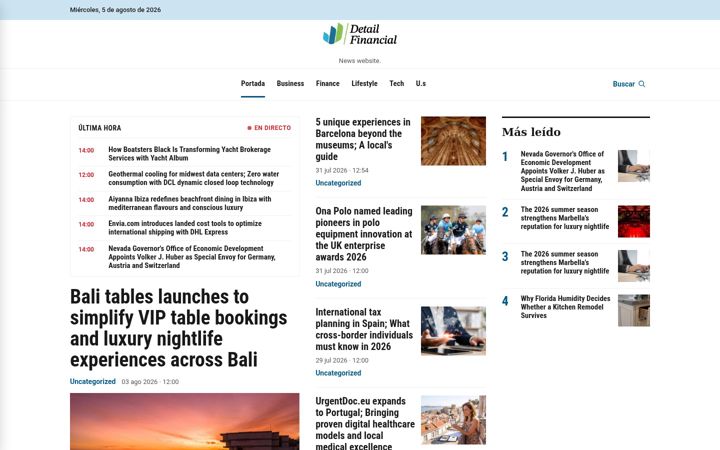 Screenshot of detailfinancial.com