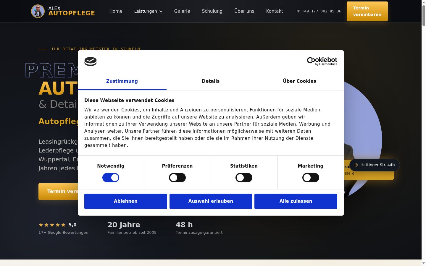 Captura de ecrã do banner de consentimento apresentado antes de qualquer interação