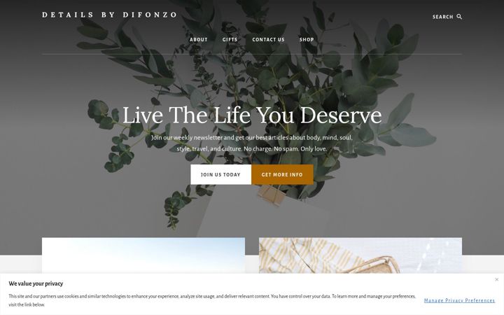 Screenshot of detailsbydifonzo.com