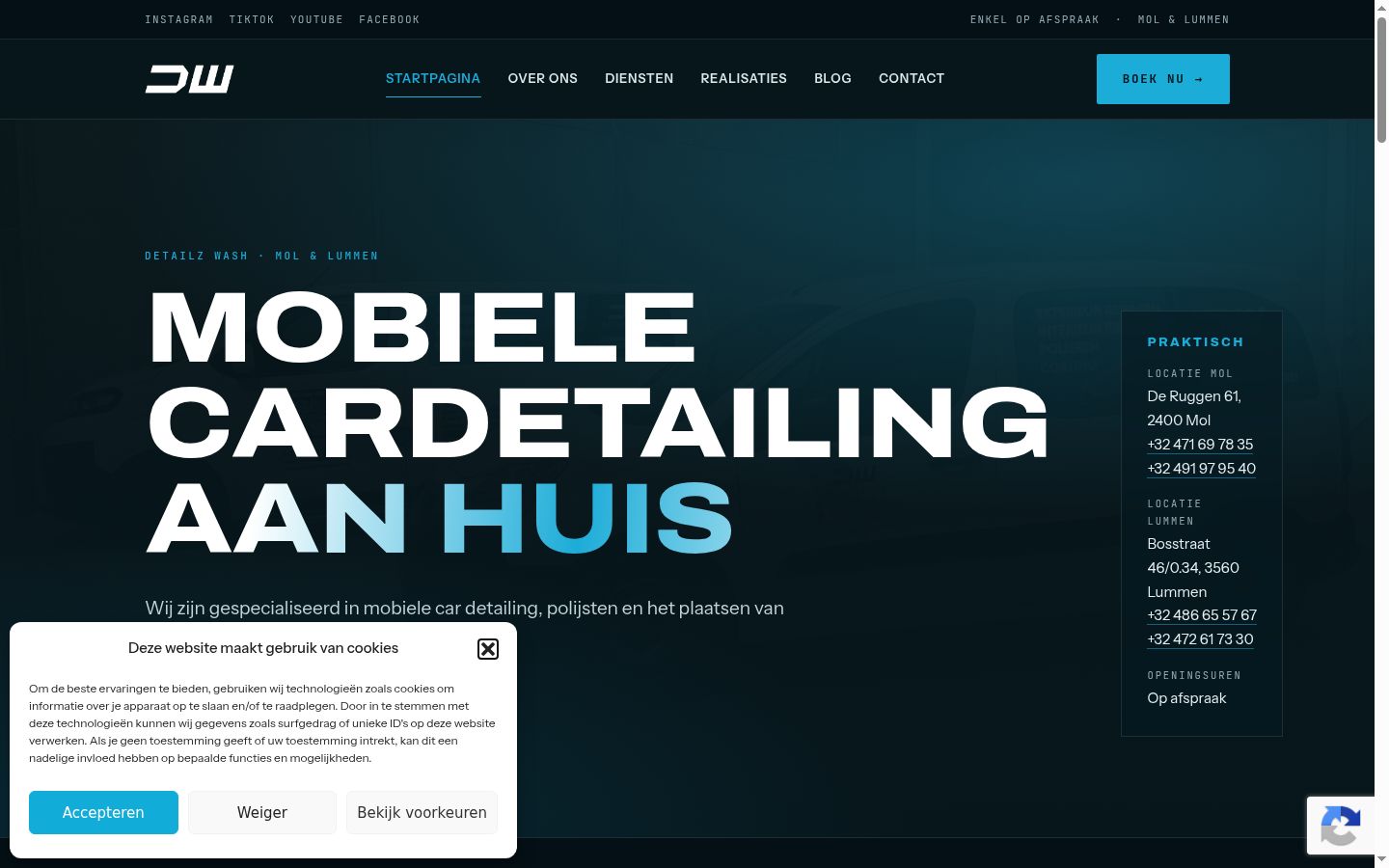 Screenshot del banner di consenso mostrato prima di qualsiasi interazione