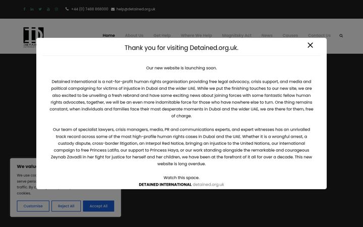 Screenshot of detained.org.uk