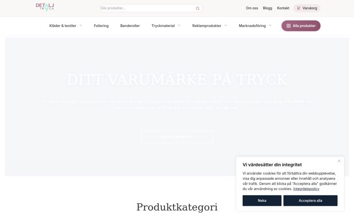 Screenshot of detaljtryck.se