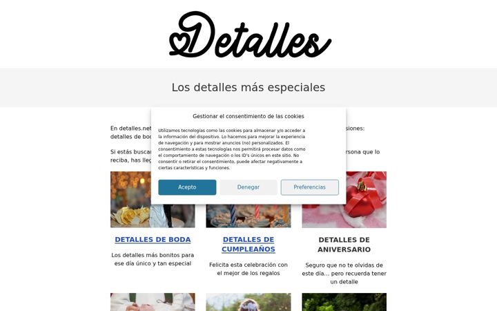 Captură de ecran a detalles.net