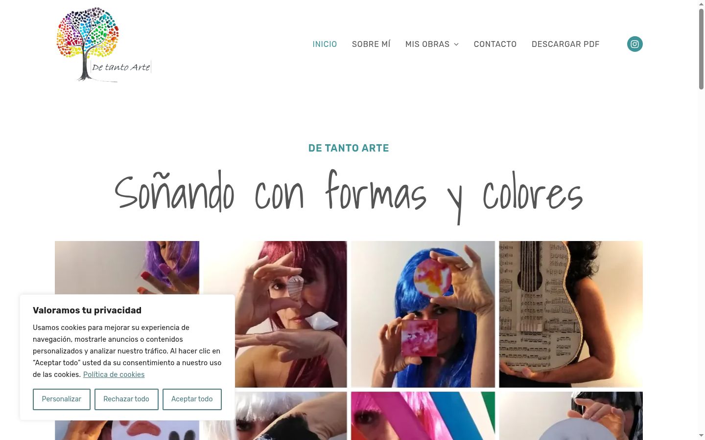 Captura de ecrã do banner de consentimento apresentado antes de qualquer interação