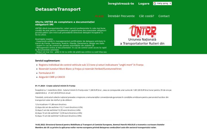 Ekrano kopija detasaretransport.ro