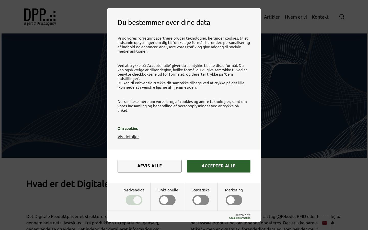 Screenshot tal-banner tal-kunsens muri qabel kwalunkwe interazzjoni