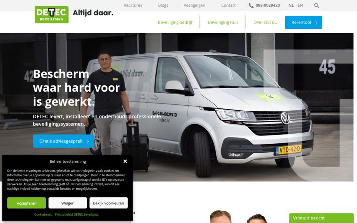 Screenshot of detec.nl