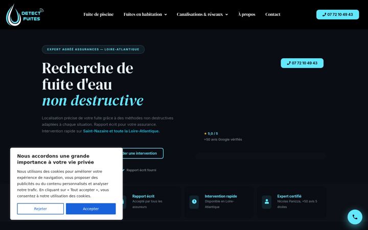 Ekraanipilt saidist detect-fuites.fr