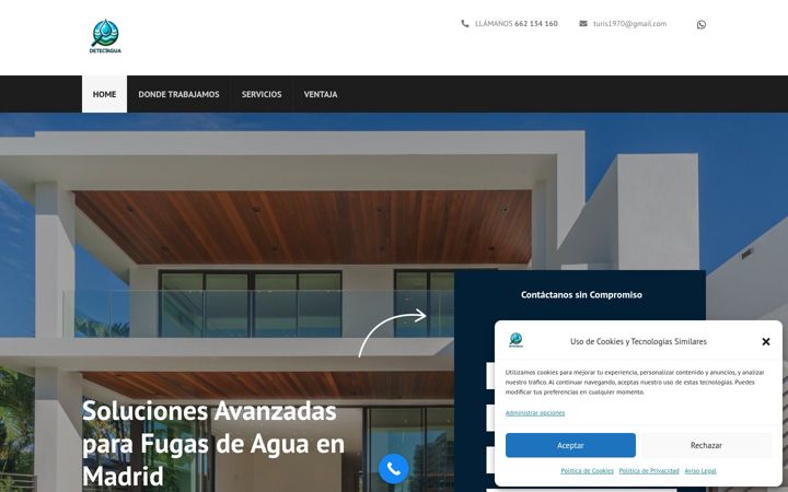 Screenshot of detectagua.com