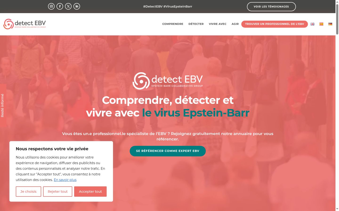 Screenshot del banner di consenso mostrato prima di qualsiasi interazione
