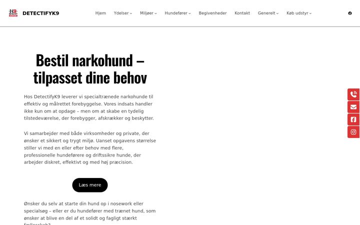 Screenshot of detectifyk9.dk
