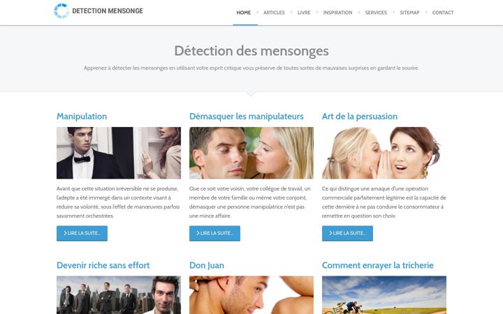 Screenshot of detectionmensonge.com