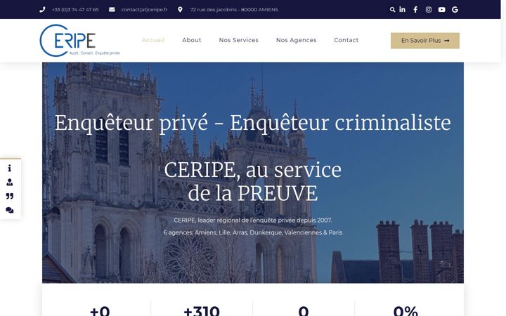 Ekraanipilt saidist detective-amiens.fr