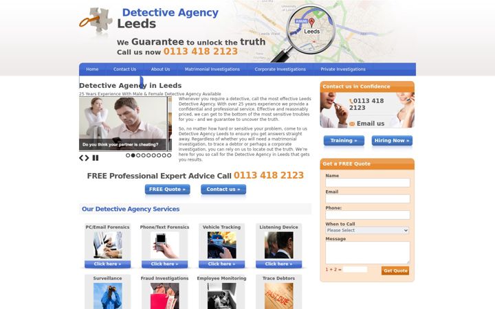Captura de pantalla de detectiveagency-leeds.co.uk