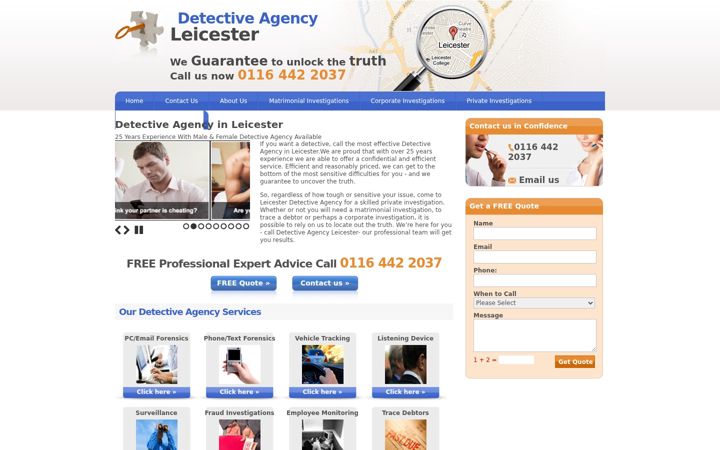 Captura de pantalla de detectiveagency-leicester.co.uk