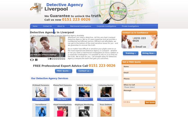 Captura de pantalla de detectiveagency-liverpool.co.uk