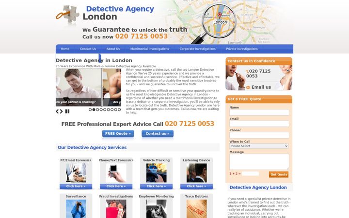 Captura de pantalla de detectiveagency-london.co.uk