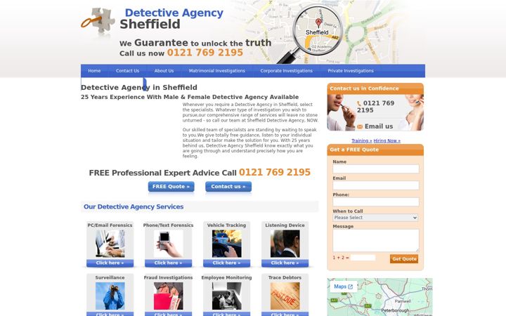 Screenshot of detectiveagency-sheffield.co.uk
