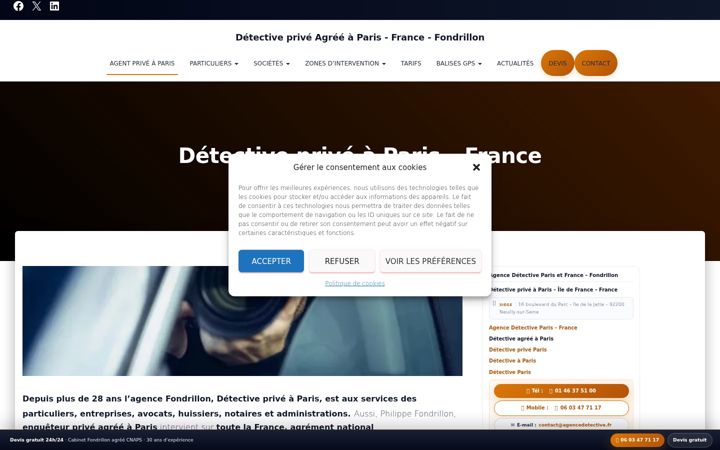 Screenshot του detectiveparis.fr