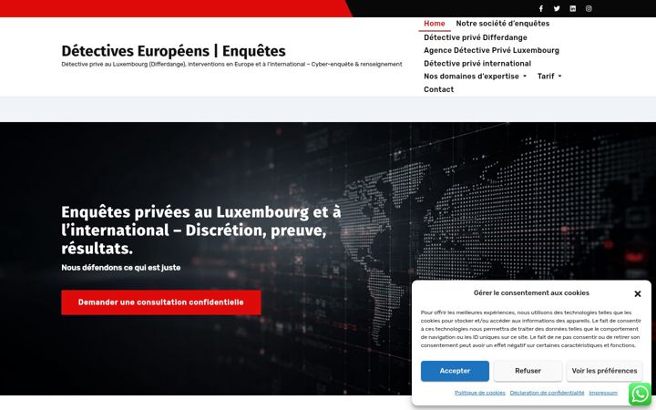 Screenshot of detectives-europeens.eu