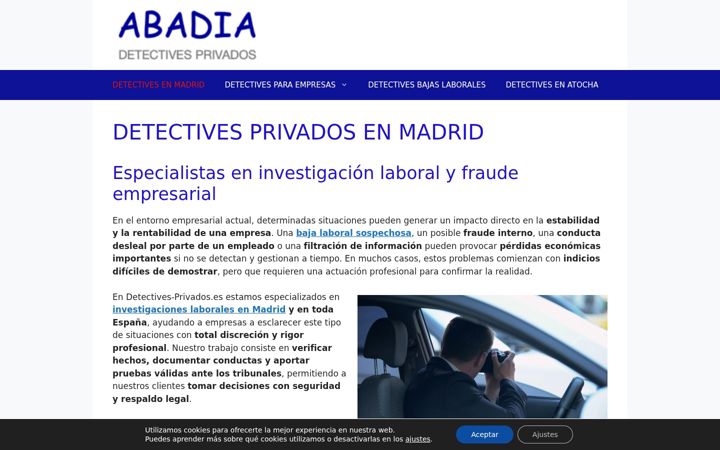 Skærmbillede af detectives-privados.es