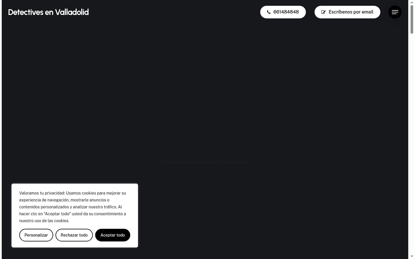 Captura de ecrã do banner de consentimento apresentado antes de qualquer interação