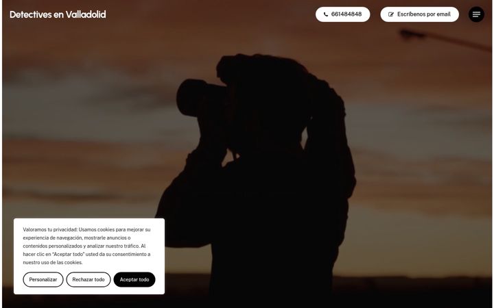 Skærmbillede af detectivesenvalladolid.es