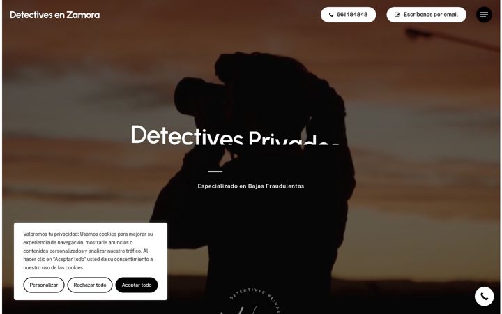 Skærmbillede af detectivesenzamora.es