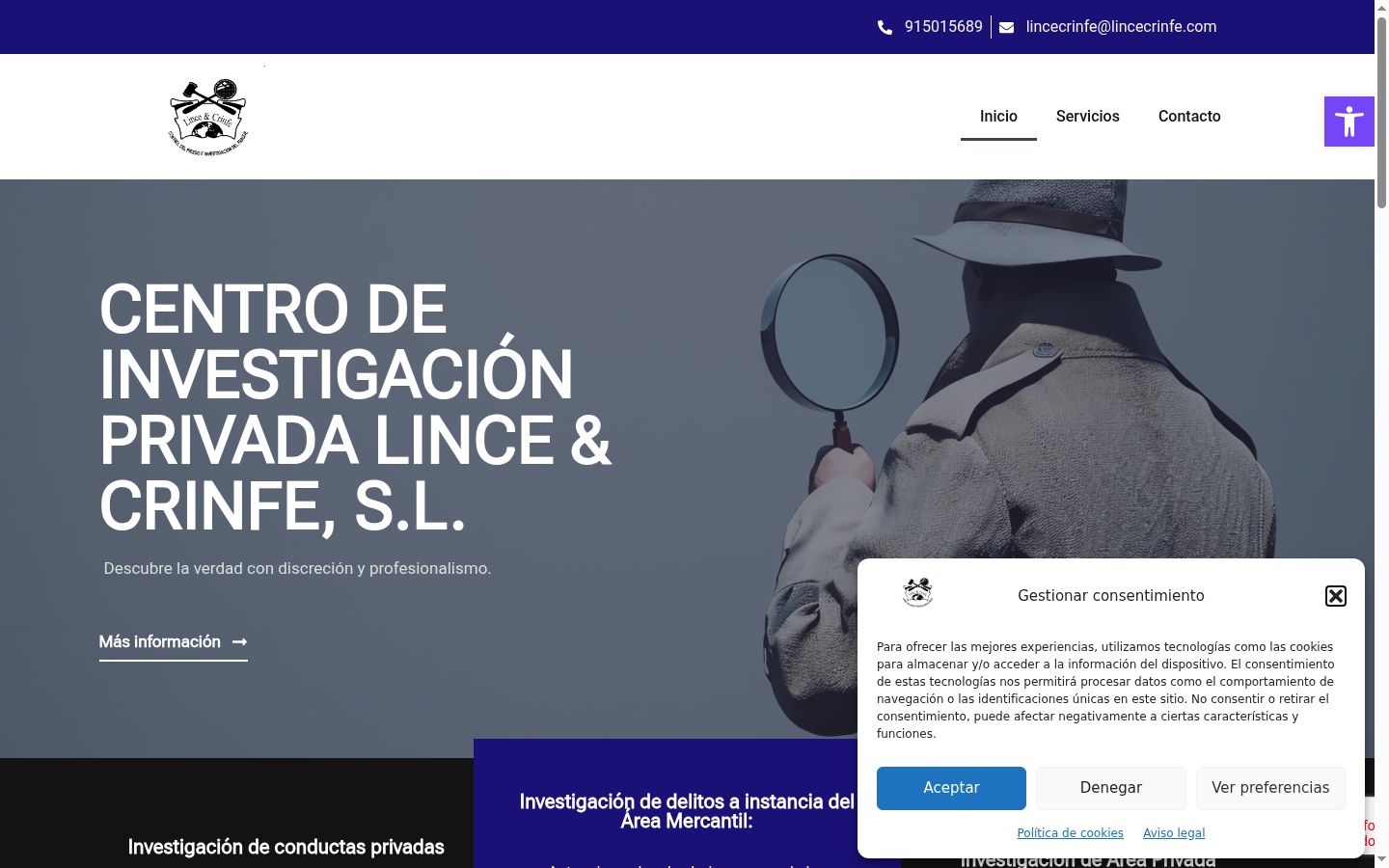 Screenshot of the consent banner shown before any interaction