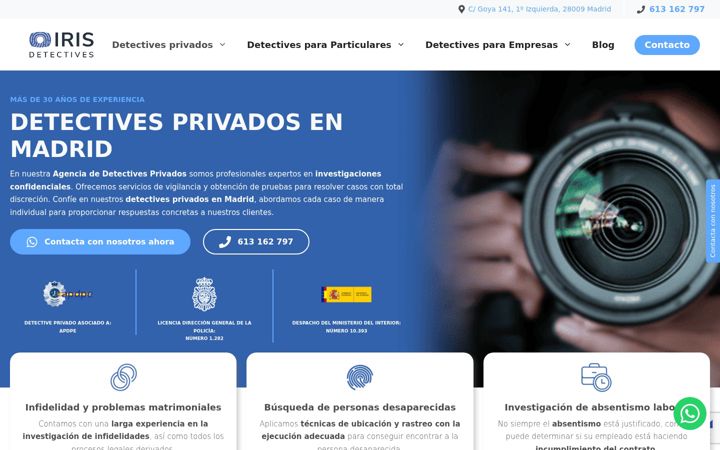 Screenshot of detectivesmadrid.org