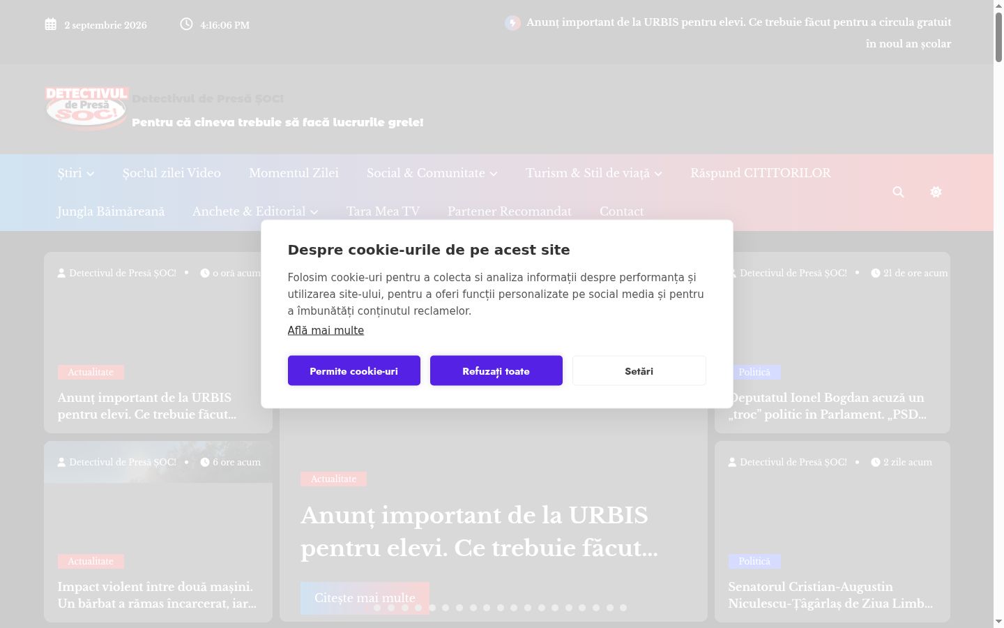 Screenshot of the consent banner shown before any interaction