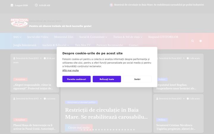 Screenshot of detectivuldepresasoc.ro